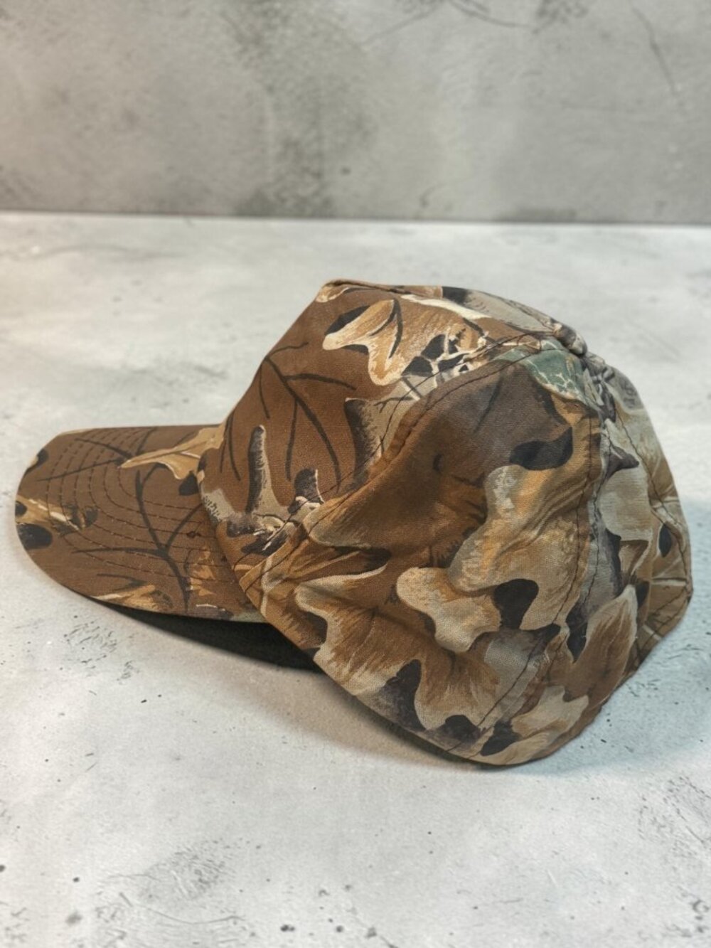 Vintage Camo Snapback Hat One Size Fits All Brown & Green 100% Cotton Outdoor Hu